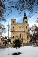 Fototapeta na wymiar Armenian Catholic church in Dumbraveni, Romania
