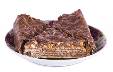 Cake with nuts and chocolate