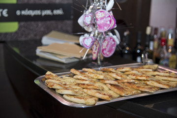 Pizza pieces for party