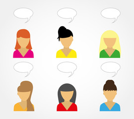 Business icons young beautiful womenImage