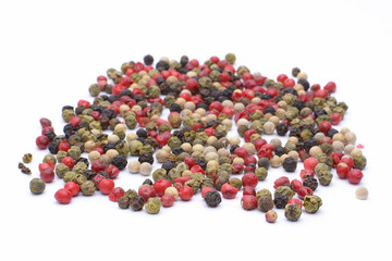 Pepper spice on white background