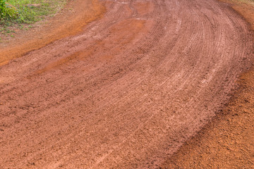Dirty rural road wet muddy of countryside
