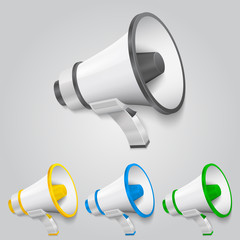 Set megaphone color. Vector