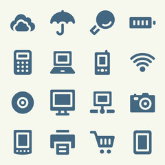 Cloud computing web icons set