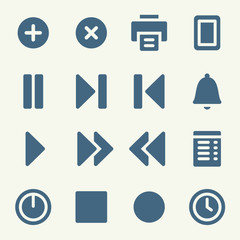 Media player web icons set