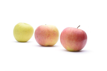 Apples on white background