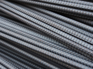 Steel rods or bars used to reinforce concrete