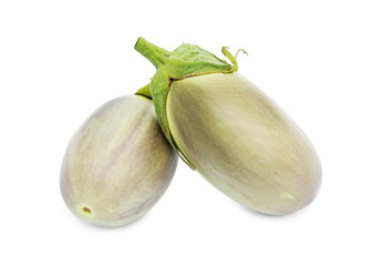 Two fresh eggplants