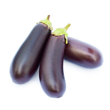 Fresh eggplants closeup