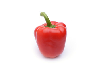 Colored peppers on white background