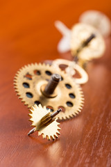 Different gears on the table in a row