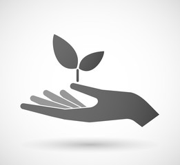 Hand giving a plant