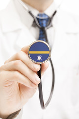 National flag on stethoscope conceptual series - Nauru