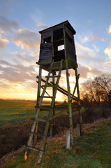 Hunting pulpit at sunset