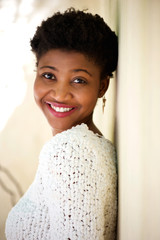 Attractive young african woman smiling