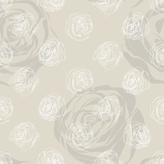 Little Rose beige background. Vector Illustration.