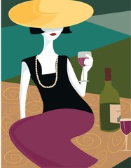 Woman and Red Wine