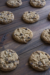 Freshly baked chocolate chip cookies