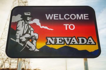 Welcome to Nevada road sign