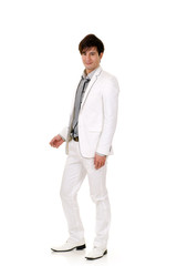 Fashion business man on white suit