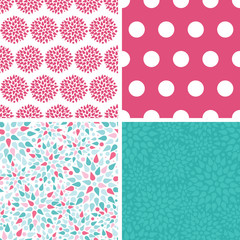 Vector abstract colorful drops set of four marching repeat