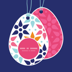 Vector abstract colorful stars Easter egg shaped tags set