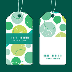 Vector abstract green circles vertical stripe frame pattern tags