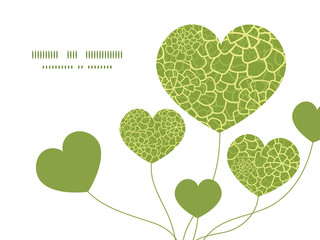 Vector abstract green natural texture heart symbol frame pattern