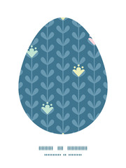 Vector blloming vines stripes Easter egg sillhouette frame card