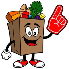 Grocery Bag with Foam Finger