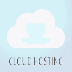 Contacts icon in the cloud and metallic text over blue color bac