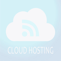 signal icon in the cloud and white text over blue color backroun