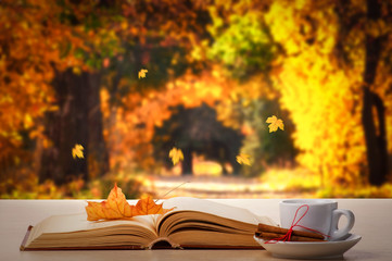 Coffee, book and autumn