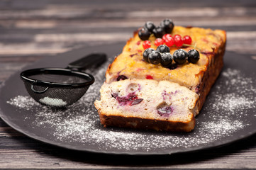 Summer Cake with berries. Gluten free.