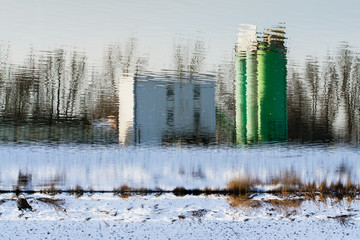Building reflection in the water