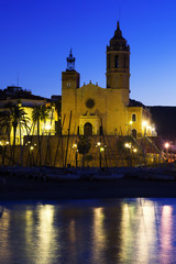  Church  in early morning. Sitges
