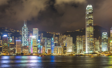 Fototapeta na wymiar Hong Kong skyline over Victoria Harbour