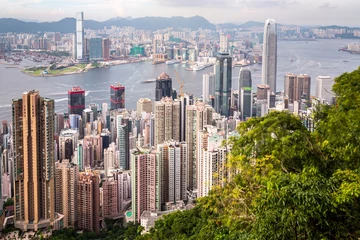Fototapete Rund Hong Kong skyline from The Peak © AlexQ