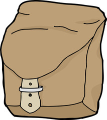 Upright Brown Backpack