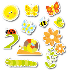 spring stickers collection- vectors
