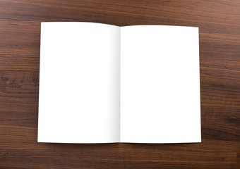 Blank catalog,brochure,  mock up on wood background