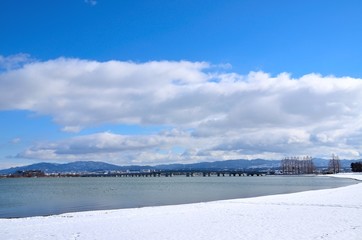 琵琶湖岸の風景