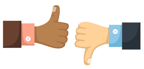 Thumbs up and down vector