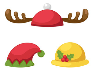 hat set isolated vector illustration