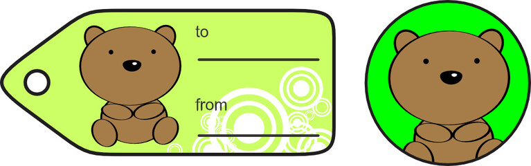 cute baby teddy bear giftcard sticker