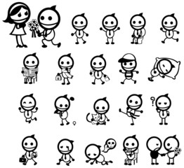 Mr. Smile expression and activity icon collection set, create by