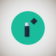 USB flash drive flat icon.