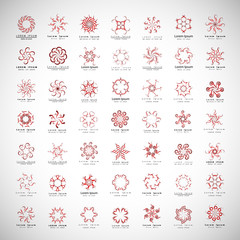 Unusual Monogram Set - Isolated On Gray Background - Vector Illustration, Graphic Design, Editable For Your Design