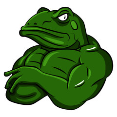 Naklejka premium Frog Strong Mascot