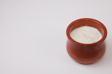 Curd in clay pot